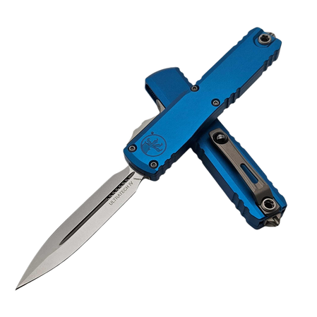 Microtech Ultratech Gen IV D/E OTF Knife Blue Aluminum, Stonewashed M390MK by Tony Marfione (11224-10BL)