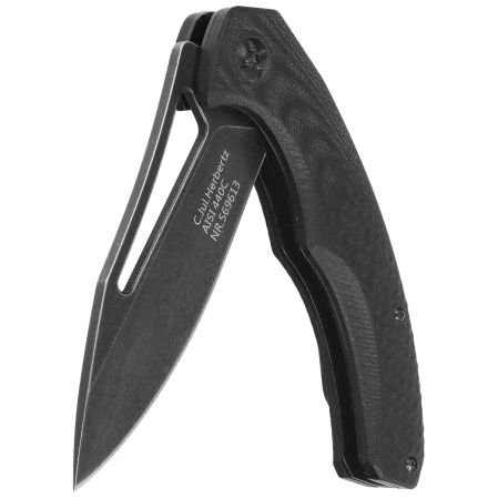 Herbertz CJH Knife Black G10, Black Stonewashed 440C (569613)