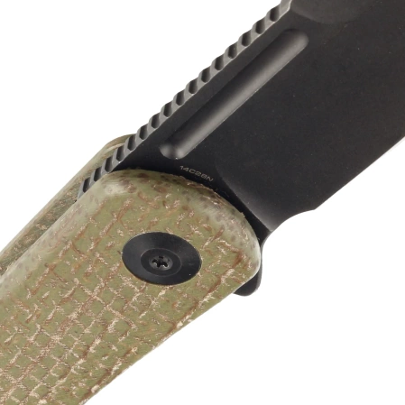 Nóż składany Civivi Caetus Green Burlap Micarta, Black Stonewashed 14C28N (C21025C-3)