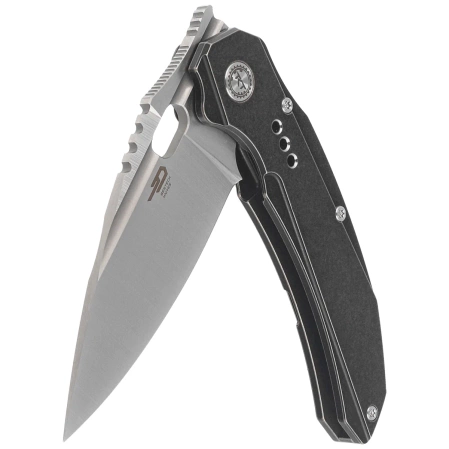 Bestech Exploit Black Titanium Knife, Satin CPM S35VN by Todd Knife and Tool (BT2005B)
