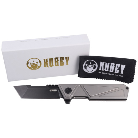 Nóż składany Kubey Avenger Frame Lock Gray Titanium, Dark Stonewashed 14C28N (KB209B)