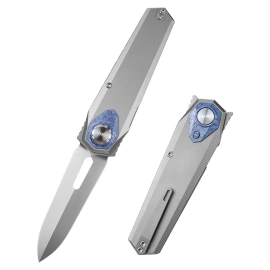 Remette Infinite Power Knife Gray Titanium, Hand Grinding Pearlescent M390 (RTIP-T)