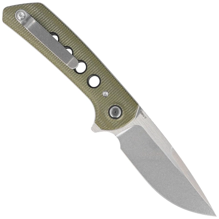 Nóż składany Reate PL-XF-3 Green Micarta/Black G10 Inlay, Stonewashed Nitro-V