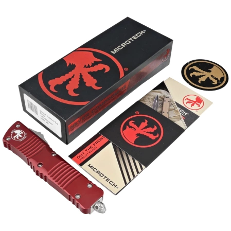 Microtech Combat Troodon D/E Merlot Aluminium, Satin M390 by Tony Marfione (142-4MR)