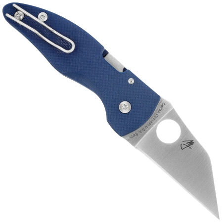 Spyderco MicroJimbo Knife Cobalt Blue G10, Satin CPM SPY27 by Michael Janich (C264GPCBL)