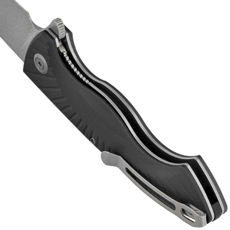 Nóż składany Kubey Timberwolf Black G10, Stonewashed 14C28N (KU208D)