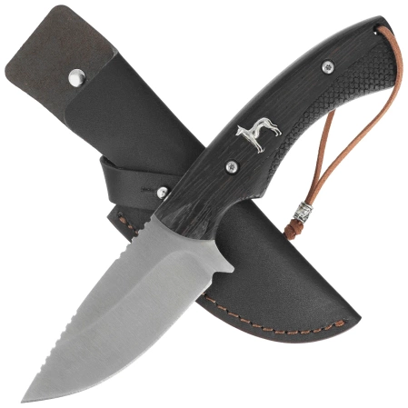 Martinez Albainox Spanish Hound Hunting Knife Zebra Wood, Satin 3Cr13Mov (32801)