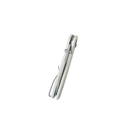 Nóż składany Kubey Bluff KU248G White G10, Sandblasted 14C28N by Garet Caronna