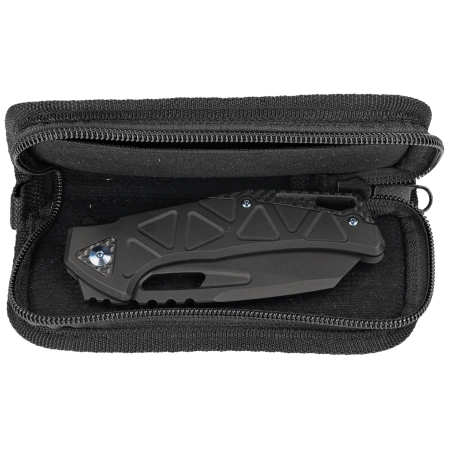 Fox Chronos Black PVD Aluminum Knife, Blue HW, Black PVD MagnaCut by Stefan Merk (FX-552 AL)