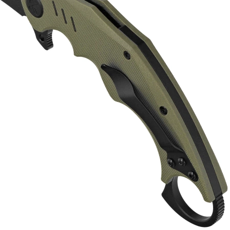 Nóż składany Kubey Wrath Green G10, Blackwashed 14C26N by MUZI Design (KU261F)