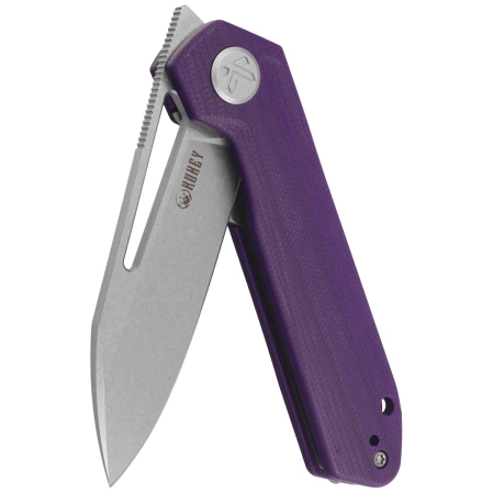 Nóż składany Kubey Royal Purple G10, Stonewashed 14C28N by Colin Maisonpierre (KU321U)