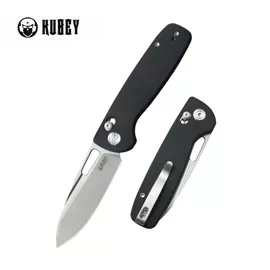 Kubey Bluff KU248D Knife Black G10, Sandblasted 14C28N by Garet Caronna