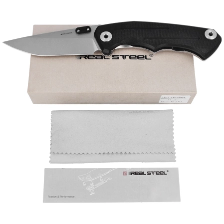 Nóż składany Real Steel Crusader Black G10, Stonewashed 14C28N by Poltergeist Works (7441)