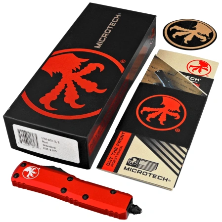 Microtech UTX-85 S/E OTF Knife Red Aluminum, Black M390 by Tony Marfione (231-1RD)
