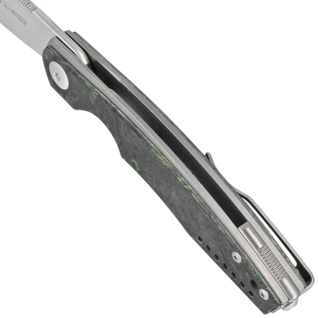 Viper Belone Titanium/Dark Matter Green Fat Carbon, Satin M390 by Jesper Voxnæs Knife (V5970TIFCV)