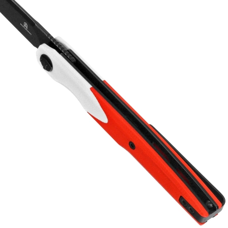 Nóż składany Bestechman Lanza White/Red G10, Black Stonewashed 14C28N by Kombou (BMK14G)