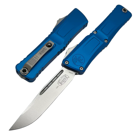Nóż automatyczny OTF Microtech Combat Troodon Gen III S/E Blue Aluminium, Stonewashed M390MK by Tony Marfione (1143-10BL)