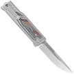 Nóż grawitacyjny Reate EXO-M OTF Gravity Drop Point Bead Blasted Titanium/Damascus MultiColor G10, Satin Elmax
