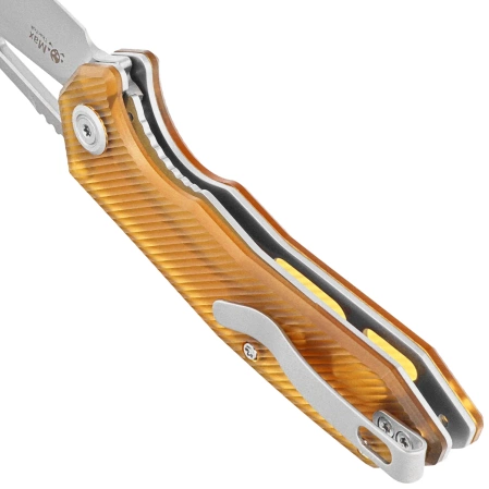 Kubey Knife Vagrant Ultem, Sand Blasted 14C28N by Maksim Tkachuk (KU291Q)