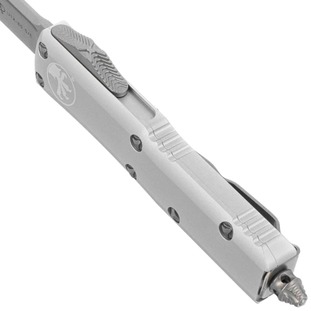 Microtech UTX-85 S/E OTF Knife Natural Clear Aluminium, Satin M390 (231-4CR)