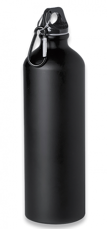 Barbaric Sports Bottle with Snap Hook Aluminum 800 ml - Black Matte (40070)