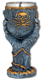 Tole 10 Imperial Skull-Spyder Goblet Grey/Golden, Resin (39557)