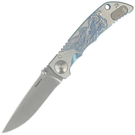 Nóż składany Spartan Blades Harsey Folder 3.25 Special Edition Saint Michael Gray Titanium, Gray HW, Stonewashed MagnaCut  by William W. Harsey Jr.