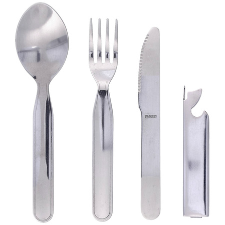 Martinez Albainox Camping 4-Piece Utensil Set Stainless Steel, Mirror 3Cr13Mov (17067)