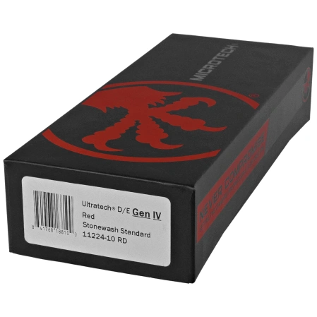 Nóż automatyczny OTF Microtech Ultratech Gen IV D/E Red Aluminium, Stonewashed M390MK by Tony Marfione (11224-10RD)