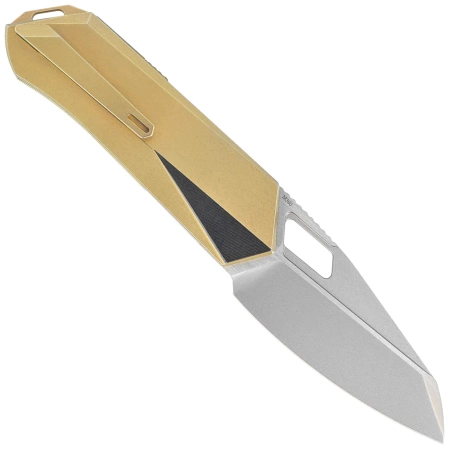 Nóż składany Remette Woodpecker Gold Titanium, Hand Grinding Pearlescent M390 (RTWP-G)