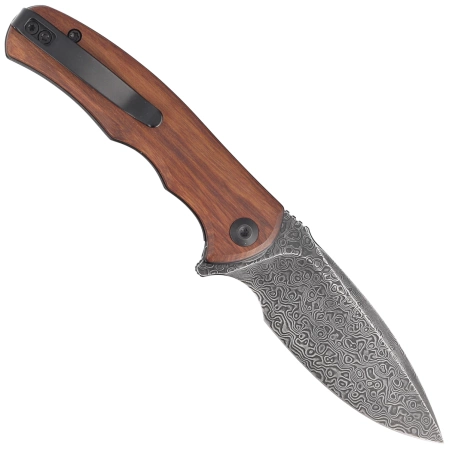 Civivi Mini Praxis Knife Guibourtia Wood, Black Hand Rubbed Damascus (C18026C-DS1)