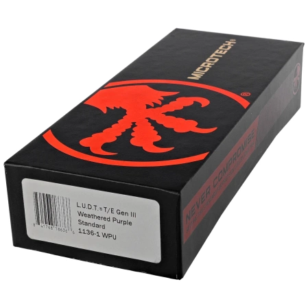 Microtech LUDT Gen III T/E Knife Weathered Purple Aluminum, Weathered Purple M390MK by Tony Marfione (1136-1WPU)