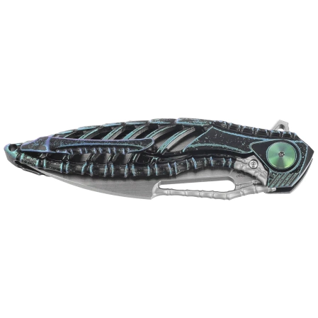 RikeKnife Thor6 Black / Green Titanium, Satin M390 (RK Thor6-M-BG))