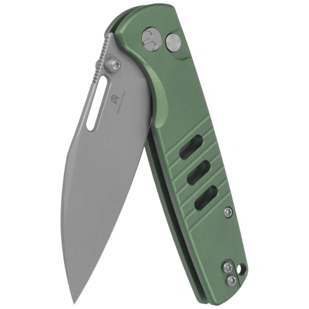 Nóż składany Bestechman Vector Green Aluminium, Bead Blasting D2 (BMK15C)