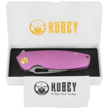Kubey Tityus Knife Purple Titanium, Bead Blasted 14C28N (KB360C)