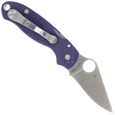Spyderco Para 3 Cobalt Blue G10, Satin CPM SPY27 by Sal, Eric Glesser (C223GPCBL)