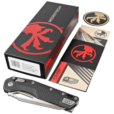 Microtech MSI S/E Ram-Lok Black Tri-Grip Polymer, Apocalyptic M390MK by Tony Marfione (210T-10APPMBK)