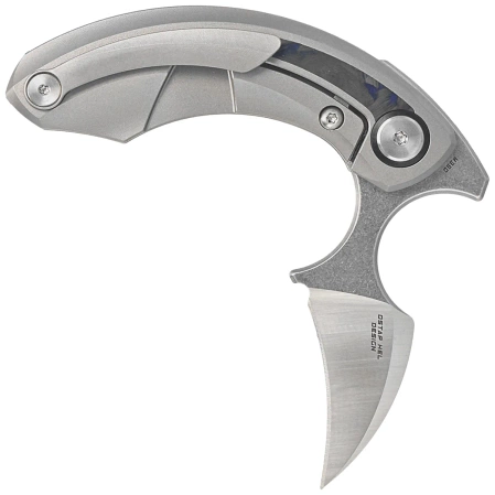 Nóż składany Bestech Strelit Gray Titanium/Black-Blue Marble Carbon Fiber, Satin/Stonewashed M390 by Ostap Hel (BT2103D)