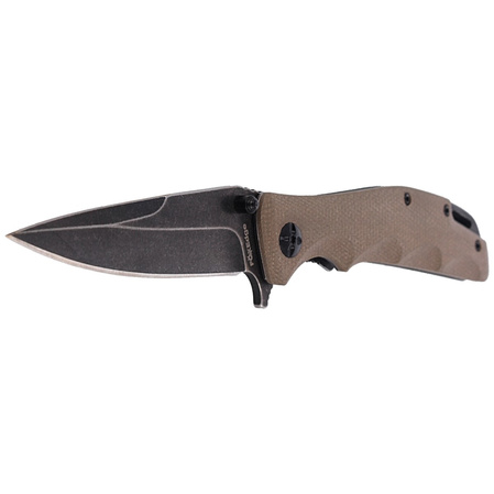 Nóż FoxEdge Mandatory Fun G10 Coyote Tan, Stone Washed PVD by Russ Kommer (FE-025)