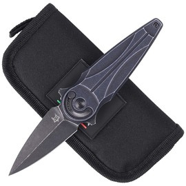 FOX Saturn, Black Aluminium, Black Stonewashed  N690Co by Denis Simonutti knife (FX-551 ALB)