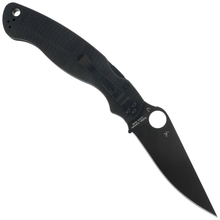 Spyderco Military 2 Salt Knife Black G10, Black DLC MagnaCut by Sal, Eric Glesser (C36GMCBKP2)