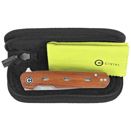 Civivi Navo Knife Guibourtia Wood, Satin Nitro-V by Ostap Hel (C25015B-1)