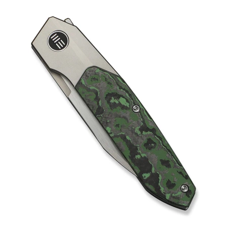 WeKnife Brr15 Gray Titanium/Jungle Wear Fat Carbon, Hand Rubbed Satin M390 by Rafal Brzeski (WE24007-4)
