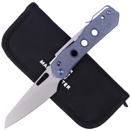Nóż składany WE Knife Vision R Blue Titanium, Silver Bead Blasted CPM 20CV by Snecx Tan (WE21031-3)