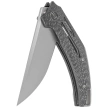 WE Knife Speedliner Twill Carbon Fiber, Silver Bead Blasted CPM 20CV by Tashi Bharucha (WE22045B-1)