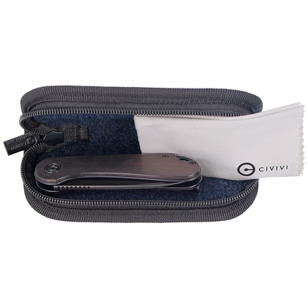 CIVIVI Knife Elementum Flipper Ebony Wood, Black Stonewashed (C907W)