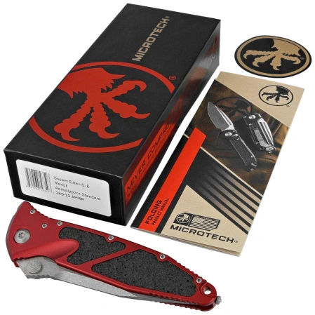 Nóż składany Microtech Socom Elite S/E-M Merlot Aluminum, Apocaliptic M390 by Tony Marfione (160-10APMR)