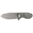 Kubey Knife Master Chief Green Micarta, Bead Blast AUS-10 by Keanu Alfaro (KU358I)