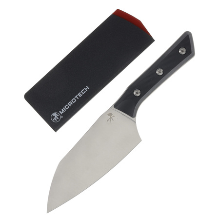 Microtech Santoku Kitchen Knife Black G10, Stonewashed M390MK (3200-10BK)