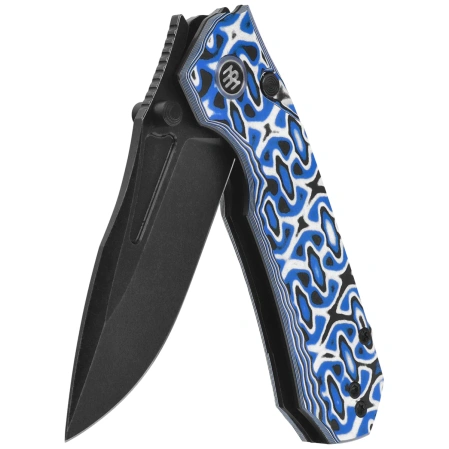 Nóż składany Remette RT-Rhino Blue/White G10, Black Stonewashed D2 (RNGD262)